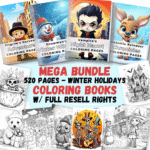 MMR 520 Pages, 44 Mesmerizing Coloring Books with Full Master Resell Rights