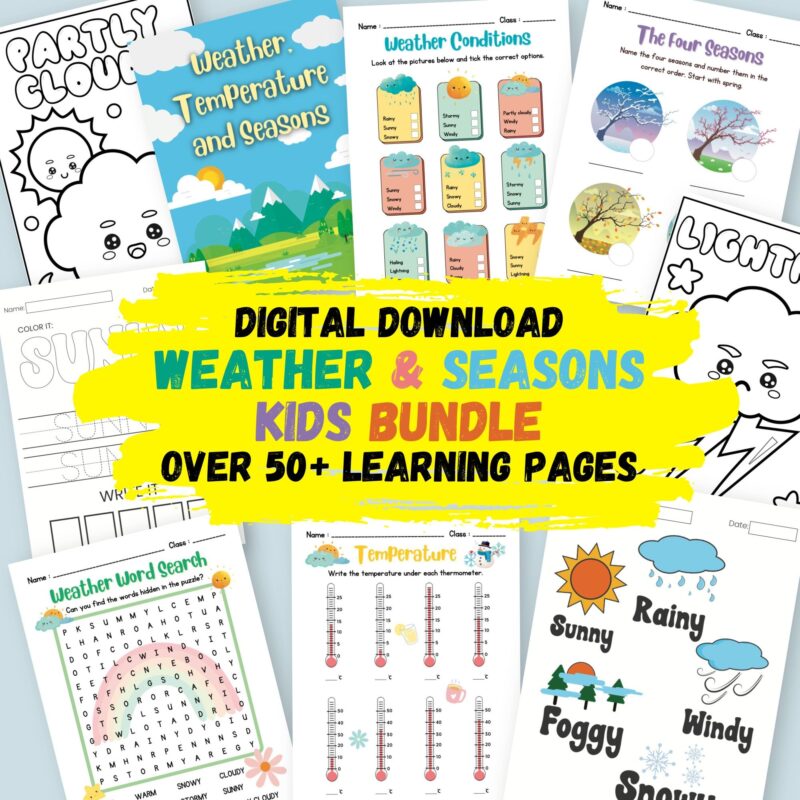 MRR Weather + Seasons Kids Learning Bundle - Over 50+ Pages